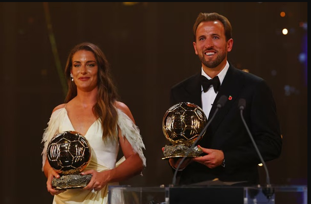 • Alexia Putellas and Harry Kane after winning the Ballon d'Or awards