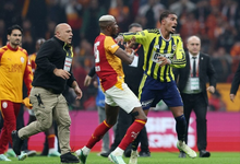 Victor Osimhen clashes with Fenerbahce's Archie Brown after the match
