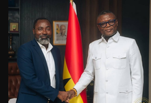 Mr Osei Asibey (left) with Sports and Recreation Minister Mr Adams