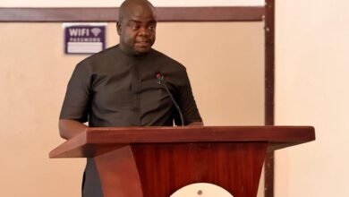 Dr Bako (inset) addressing the participants at the event