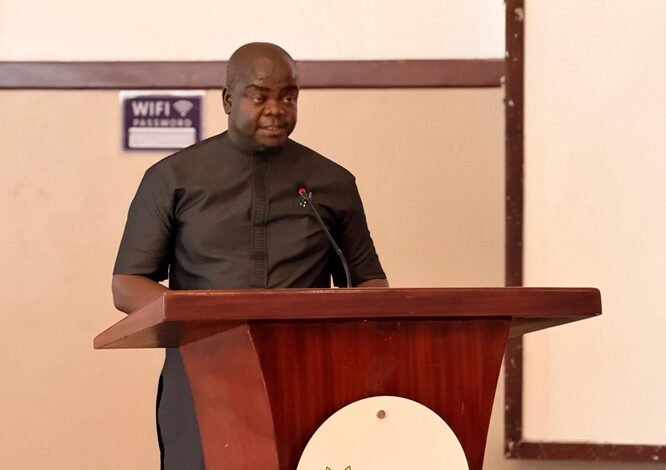 Dr Bako (inset) addressing the participants at the event